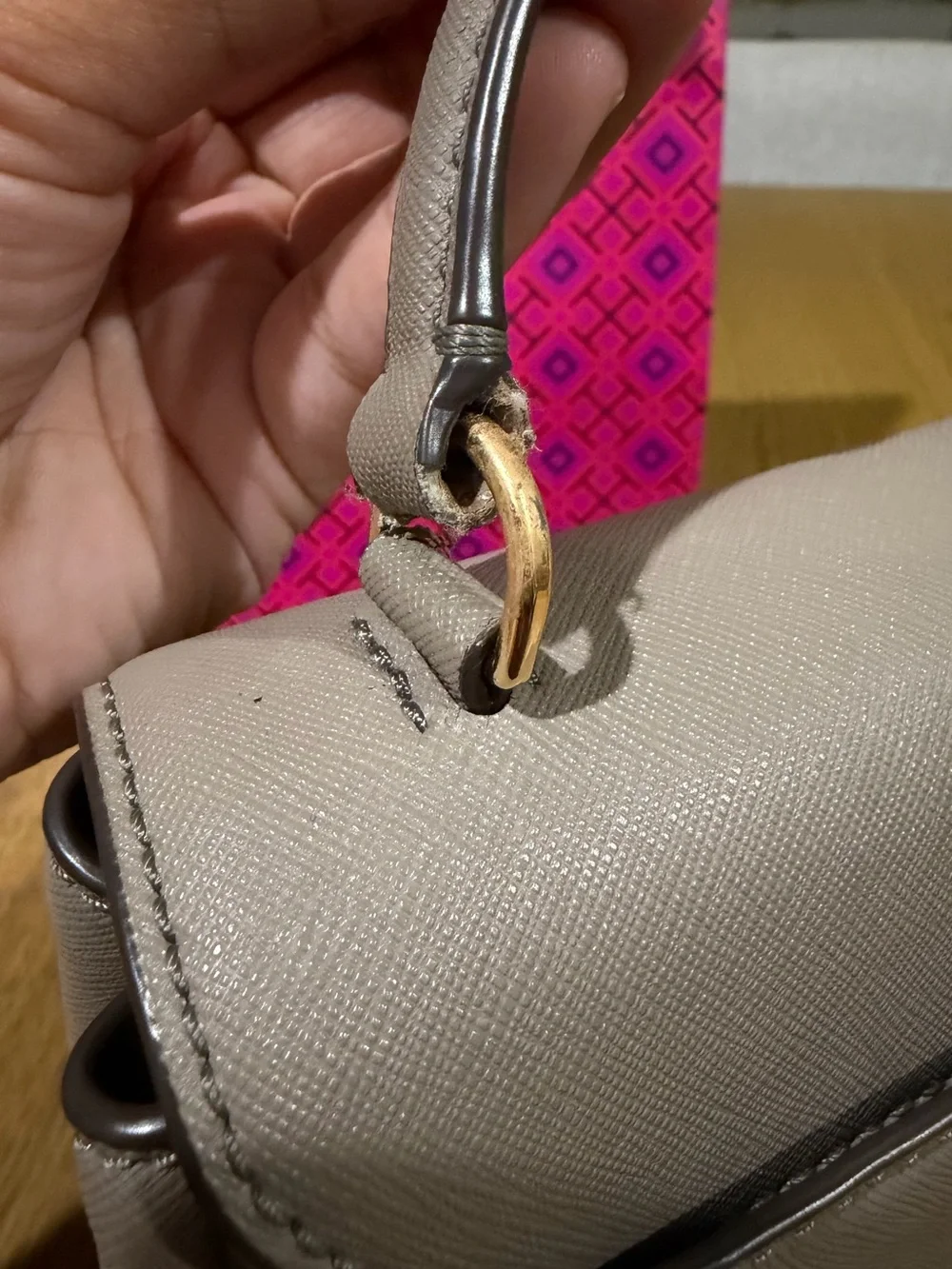 Tory Burch Leather Robinson Small Top Handle Bag